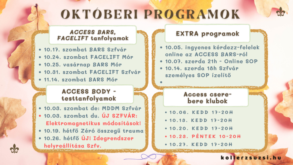 Programok, tanfolyamok, események